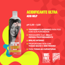 Acidificante Ultra Soul Power - Reequilibra o pH e Sela os Fios - 315ml