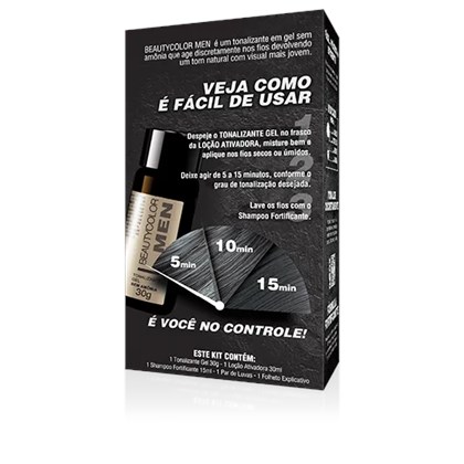 Cinza Natural - Tonalizante Gel s/ Amônia Beautycolor Men