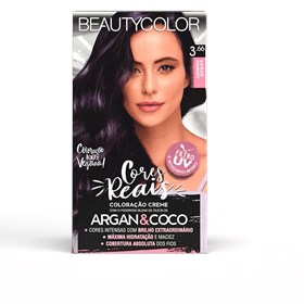 Coloração BeautyColor Permanente Kit - 3.66 Castanho Púrpura