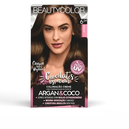 Coloração BeautyColor Permanente Kit - 6.34 Chocolate