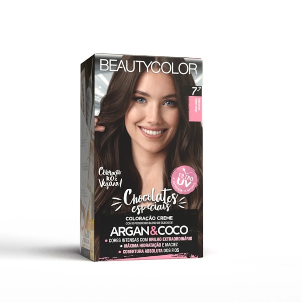 Coloração BeautyColor Permanente Kit - 7.7 Chocolate Dourado-75865fd4-b807-4673-a533-fe5283aa5f07