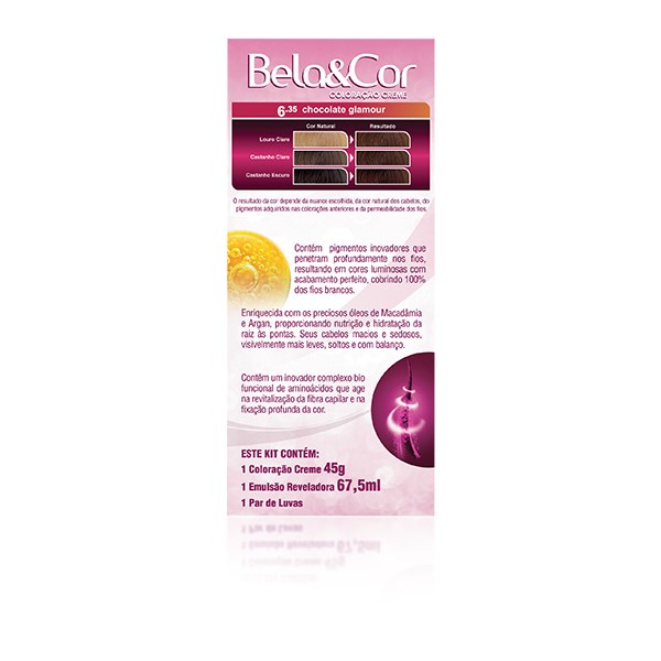 Coloração Bela&Cor Kit  - 6.35 Chocolate Glamour-a3e80cf1-afd6-4464-9e8e-72351271b867