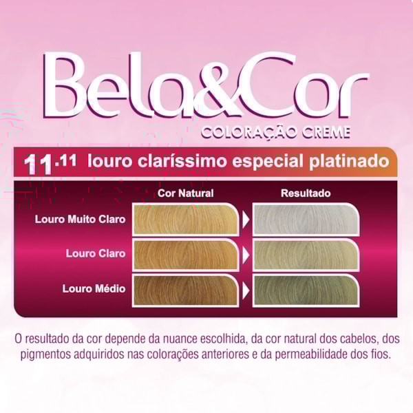 Coloração Bela&Cor - 11.11 Louro Claríssimo Especial Platinado-4173d4f9-9f41-453e-9037-a252ffc4cb2b