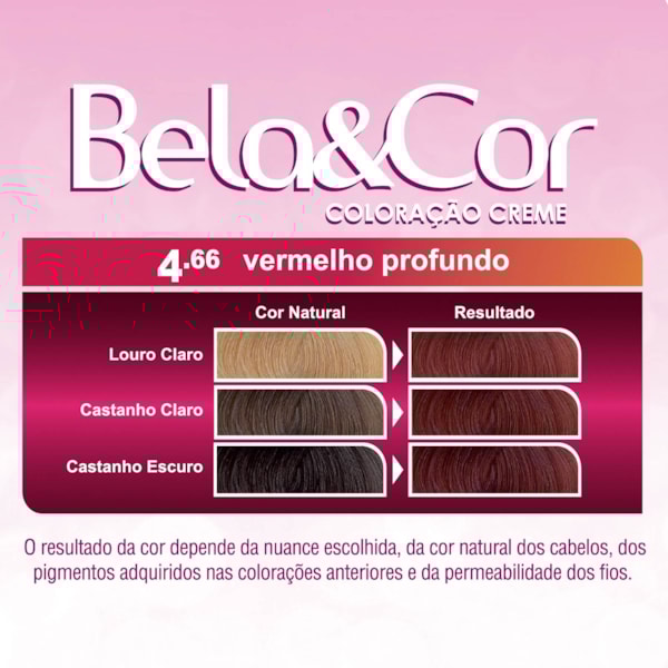 Coloração Bela&Cor - 4.66 Vermelho Profundo-5332d6a4-d650-4105-9c08-1ccbd569db3e