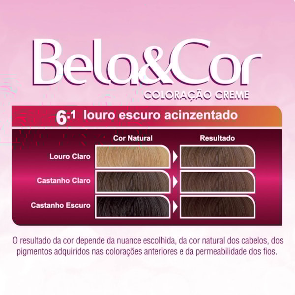 Coloração Bela&Cor - 6.1 Louro Escuro Acinzentado-c77bdf75-821a-4bd1-95f8-6928f88282a3