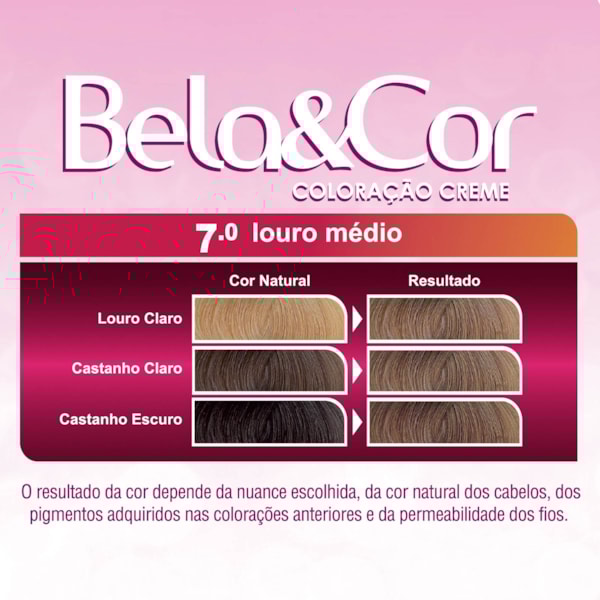 Coloração Bela&Cor - 7.0 Louro Médio-7a483162-d43e-4045-a9e8-c94083de433a