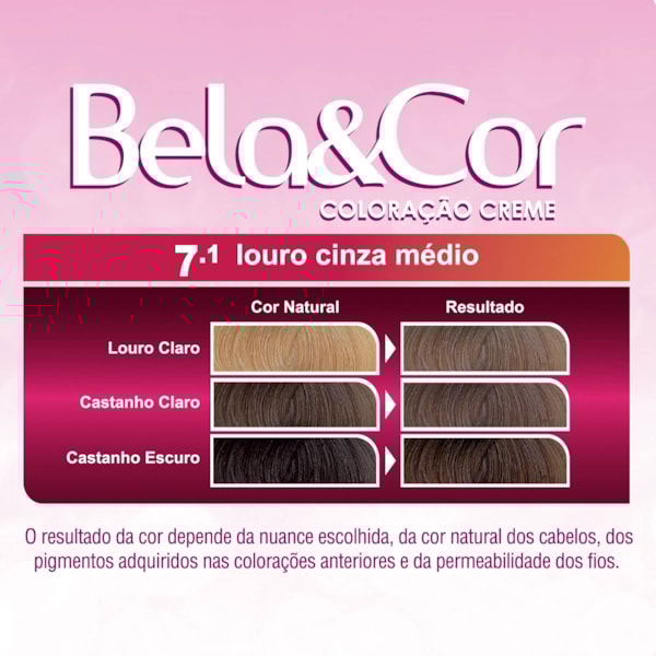 Coloração Bela&Cor - 7.1 Louro Cinza Médio-9447d544-afc9-4fae-bafe-24157c1ccb6e