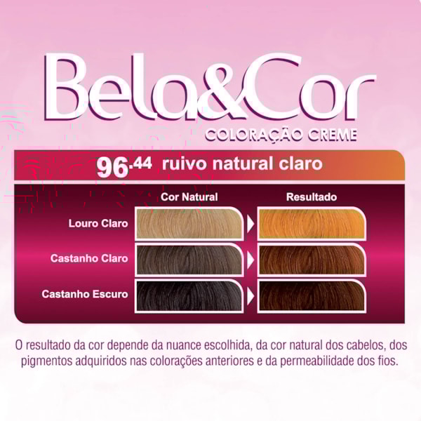 Coloração Bela&Cor - 96.44 Ruivo Natural Claro-4c8cf881-3e5d-450c-ad2a-975ad1872aee