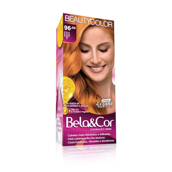 Coloração Bela&Cor - 96.44 Ruivo Natural Claro-3e88d21d-f9a8-462b-ae52-301c36f85e8f