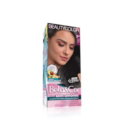 Coloração Bela&Cor Sem Amônia - 3.0 Castanho Escuro