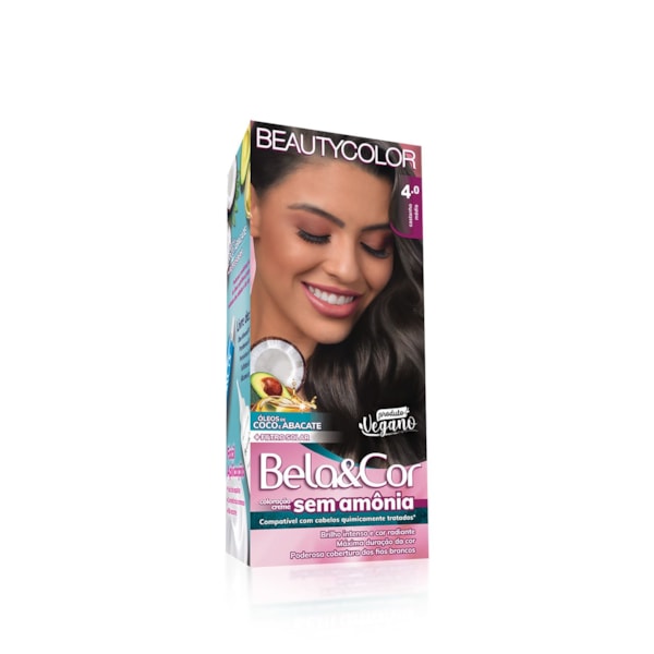 Coloração Bela&Cor Sem Amônia - 4.0 Castanho Médio-13a476ba-0491-4570-9295-ab881506fa64