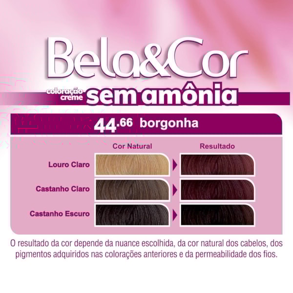 Coloração Bela&Cor Sem Amônia - 44.66 Borgonha-151aef50-d645-414e-b6cc-3cff6c2ad219