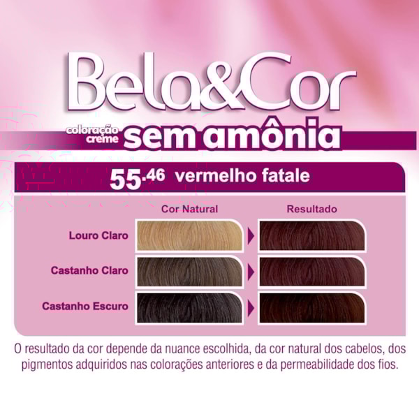 Coloração Bela&Cor Sem Amônia - 55.46 Vermelho Fatale-83641cf3-224c-4236-81d4-db14d4f0ef57