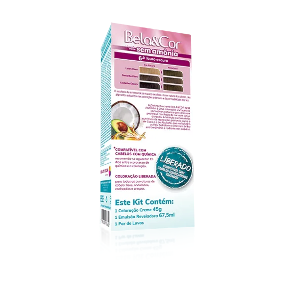 Coloração Bela&Cor Sem Amônia - 6.0 Louro Escuro-bccd7101-4d0b-4bc6-bae0-be754490f86d