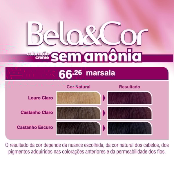Coloração Bela&Cor Sem Amônia - 66.26 Marsala-7a77b8a7-b39d-4de8-928e-07040967e661
