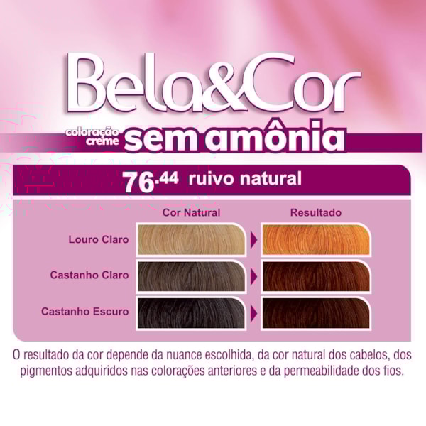 Coloração Bela&Cor Sem Amônia - 76.44 Ruivo Natural-e2da8dff-de4e-4998-acf2-f0f0e6db8fed