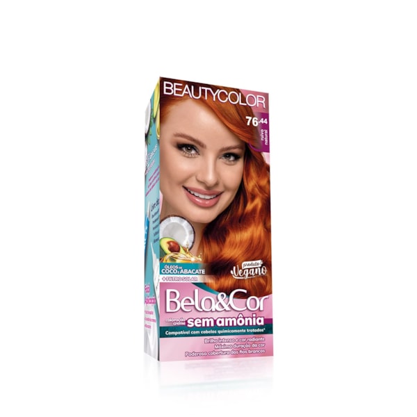Coloração Bela&Cor Sem Amônia - 76.44 Ruivo Natural-e83b0d75-4857-45b4-a86d-f0db337799d6