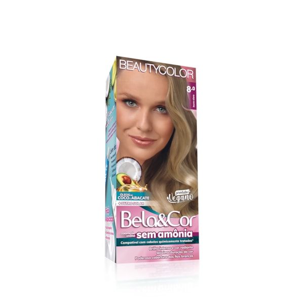 Coloração Bela&Cor Sem Amônia - 8.0 Louro Claro-44755ea9-4110-4f47-8c09-997f3d380add