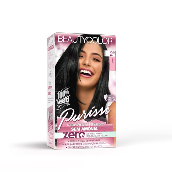 Coloração Kit BEAUTYCOLOR Puríssi Sem Amônia - 2.0 Preto-f725d81d-d499-4fa8-a948-3db115c00ce9