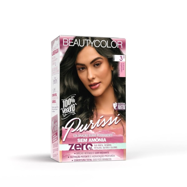 Coloração Kit BEAUTYCOLOR Puríssi Sem Amônia - 3.0 Castanho Escuro-894b0828-1a28-4310-9d7d-ba7196746d18