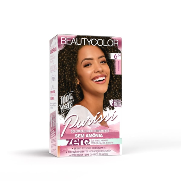 Coloração Kit BEAUTYCOLOR Puríssi Sem Amônia - 6.34 Chocolate-11f2c94b-f7e1-4c66-95cb-7326bcb51656