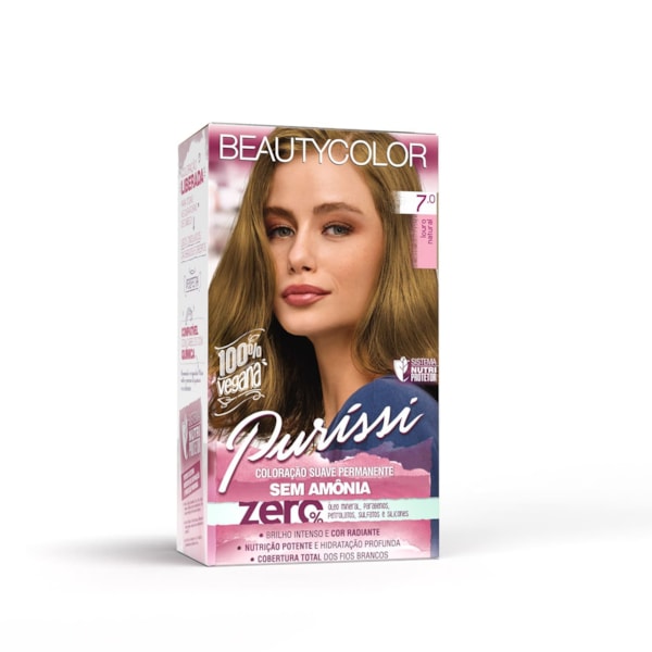 Coloração Kit BEAUTYCOLOR Puríssi Sem Amônia - 7.0 Louro Natural-494dca3f-7e1b-4b02-9df8-84541a613509