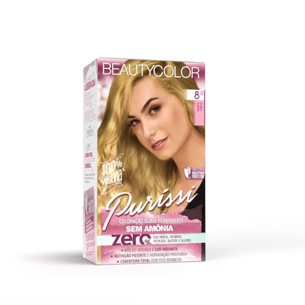 Coloração Kit BEAUTYCOLOR Puríssi Sem Amônia - 8.0 Louro Claro-0ba0741b-63dd-4681-94d5-eea6444c8072