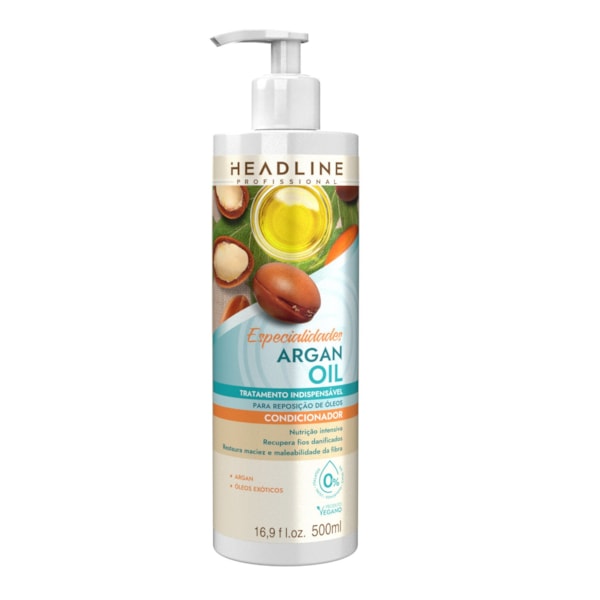 Condicionador Argan Oil - Restaura e Nutre Profundamente - HEADLINE Especialidades - 500ml-7e9ba1a5-2905-42ec-906c-82f8954d07fc