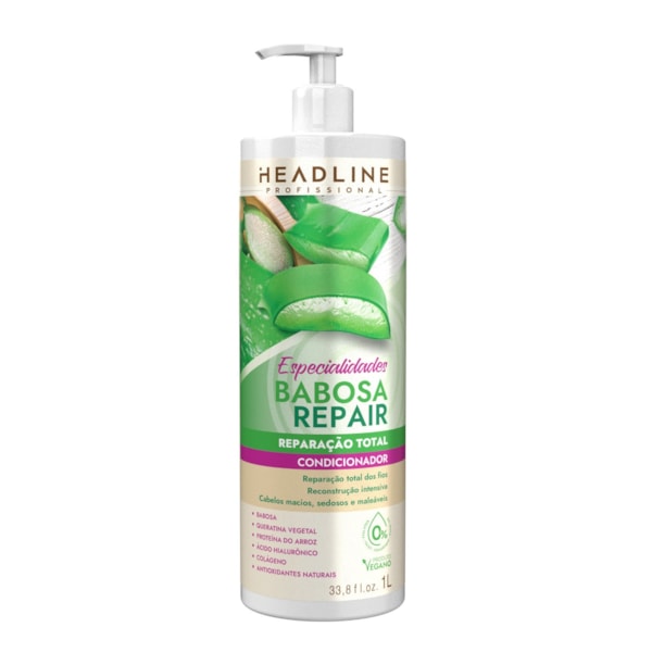 Condicionador Babosa Repair - Hidrata, Trata e Repara Totalmente - HEADLINE Especialidades - 1L-93e80709-f2e1-4693-b43f-785c9284aa15