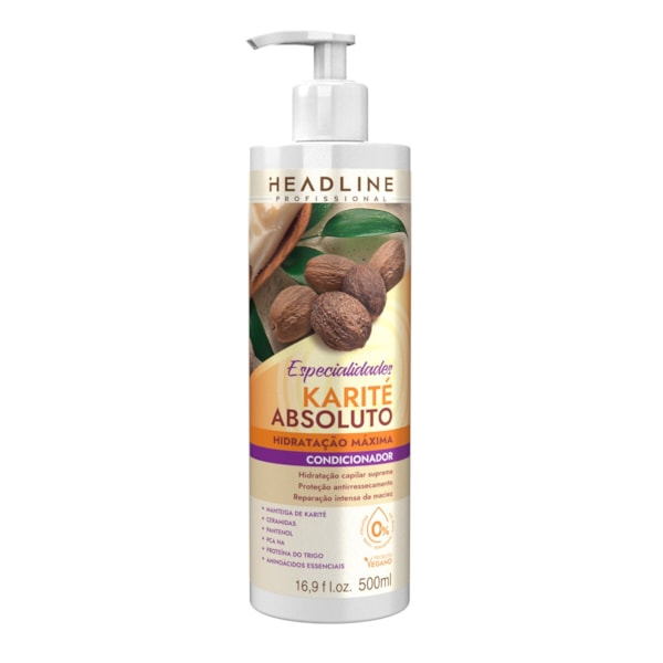 Condicionador Karité Absoluto - Hidrata, Sela e Recupera a Maciez - HEADLINE Especialidades - 500ml-8b6a1db2-699a-4664-9b99-fc5ad5739fbf
