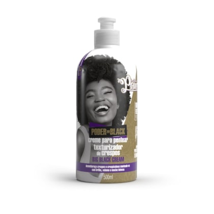 Creme para Pentear Big Black Cream Soul Power - Dá Brilho, Volume e Maciez para Crespos - 500ml