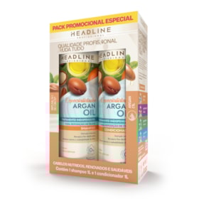Kit Shampoo e Condicionador Argan Oil - Nutrição e Restauração Intensiva - HEADLINE Especialidades - 1L