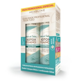 Kit Shampoo E Condicionador Botox Vegano Headline 500ml