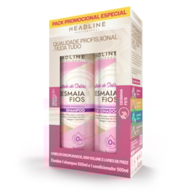 Kit Shampoo e Condicionador Desmaia Fios - Hidratação Super Poderosa - HEADLINE Resultado de Salão - 500ml