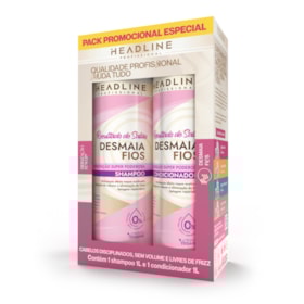 Kit Shampoo e Condicionador Desmaia Fios - Hidratação Super Poderosa - HEADLINE Resultado de Salão  - 1L