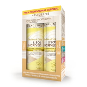 Kit Shampoo e Condicionador Lisos Incríveis - Selagem Completa - HEADLINE Resultado de Salão - 1L