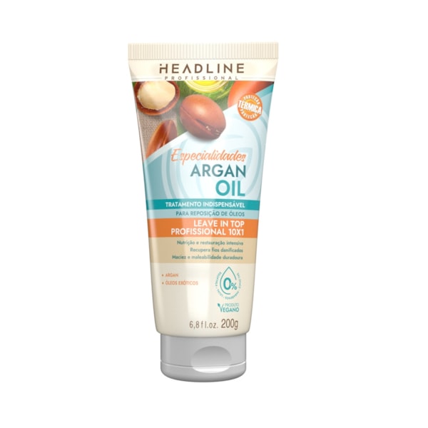 Leave In Top Profissional 10x1 Argan Oil - 10 Benefícios para Nutrir e Restaurar Fio a Fio - HEADLINE Especialidades - 200g-20752d65-8f7e-4b97-844c-9bf9fe5568dc