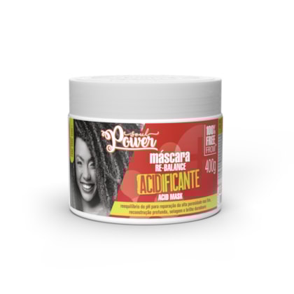 Máscara Acidificante Soul Power - Reconstrução, Brilho e Proteção - 400g