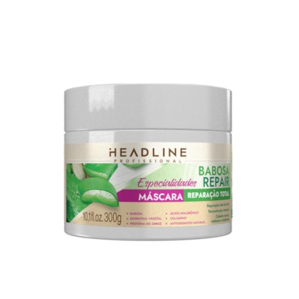 Máscara Babosa Repair - Reconstrução Profunda, Repõe Massa e Recupera Maciez - HEADLINE Especialidades - 300g