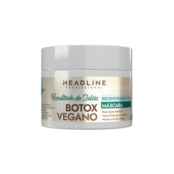 Máscara Botox Vegano - Reconstrução Total, Recupera e Reduz a Quebra - HEADLINE Resultado de Salão - 300g-f2b59df4-c6fd-4879-bac1-e8b92227a75e