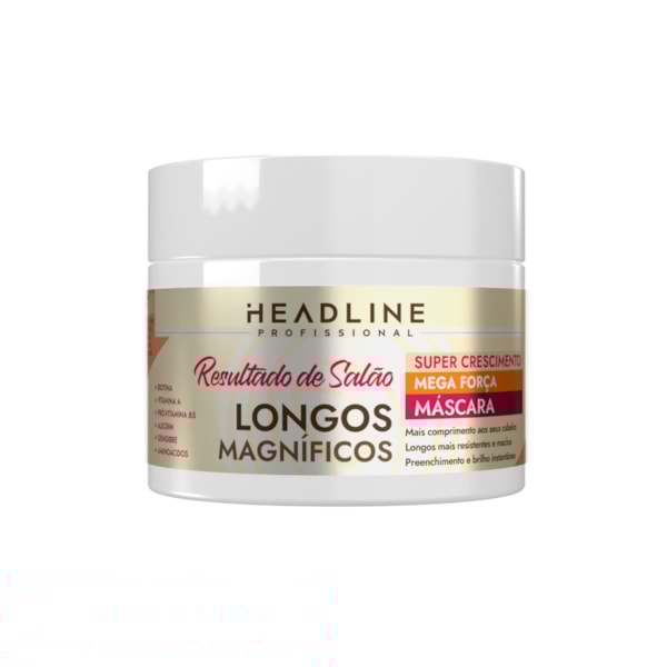 Máscara Longos Magníficos, Preenchimento dos Fios e Maciez - HEADLINE - 300g-cd5cafa8-5a55-44be-a8d5-9e75d50c941e