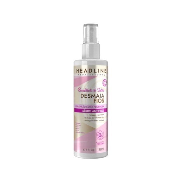 Sérum Antifrizz Desmaia Fios - Termo Protetor, Blinda, Reduz Volume e Frizz  - HEADLINE Resultado de Salão - 180ml-66c7b66d-c107-4905-afc0-9c940d58b0ef
