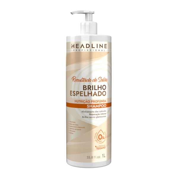 Shampoo Brilho Espelhado - Limpa e Nutre Profundamente - HEADLINE Resultado de Salão - 1L-bdfcedec-92f3-4491-adba-6e1d5c463d4d
