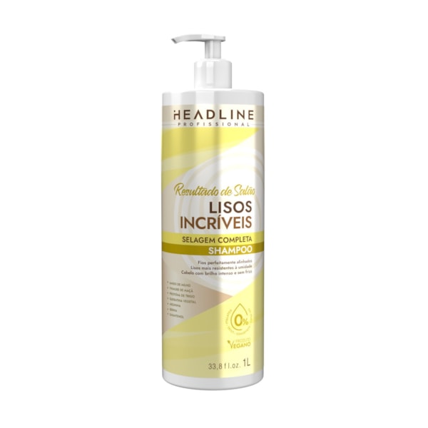 Shampoo Lisos Incríveis - Sela e Alinha os Fios - HEADLINE Resultado de Salão - 1L-09170ba2-24e4-4cbe-a87e-da938527e79b
