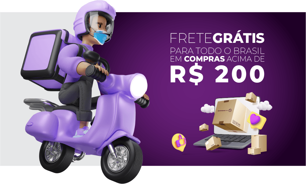 Banner mobile anunciando o Frete Grátis em compras acima de R$ 200,00
