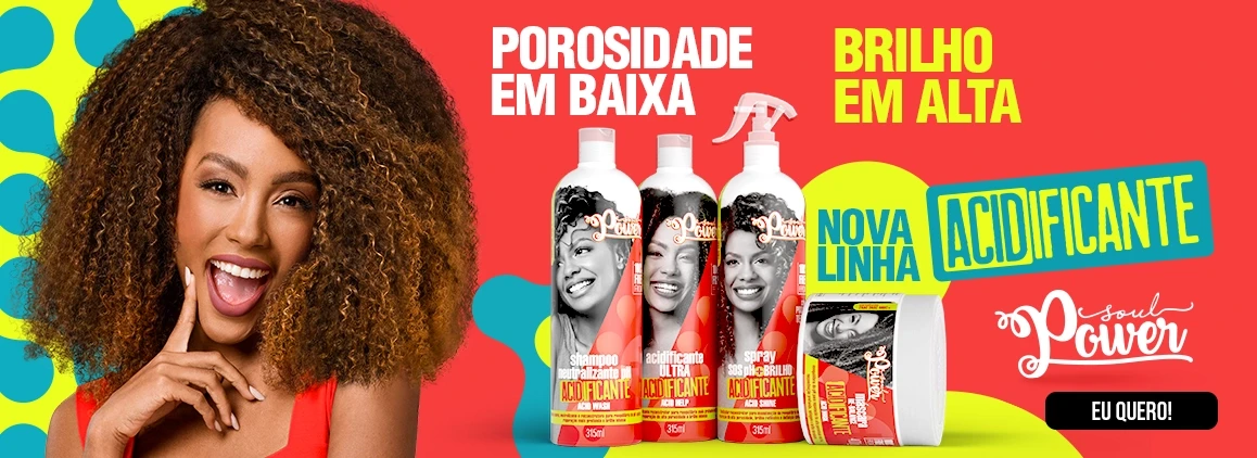 Banner lançamento produtos linha Color Curls nova embalagem Soul Power